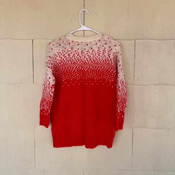 Madewell Drift Stitch Wool Blend Ombre Heart Print Sweater - Picture 4 of 4